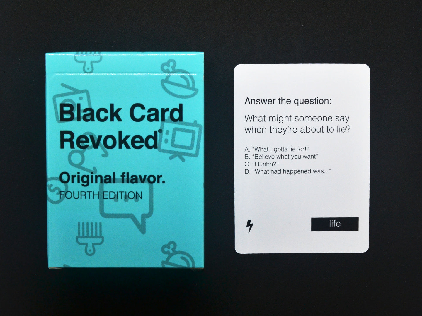 Picture of Black Card Revoked game and cards