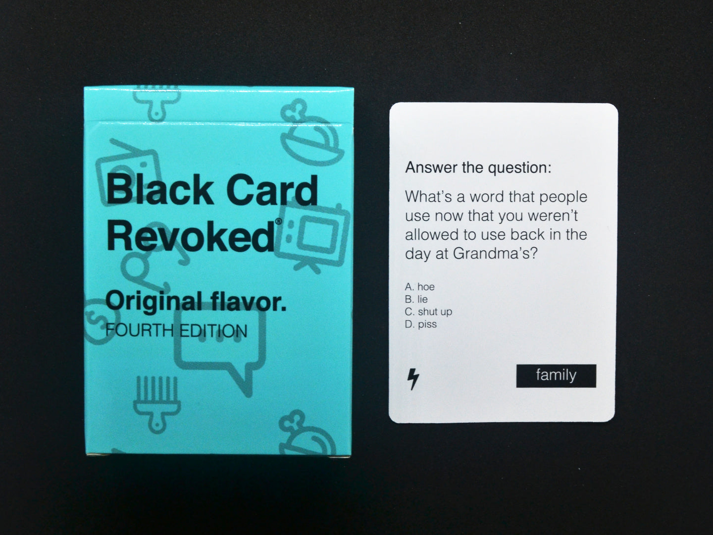 Picture of Black Card Revoked game and cards