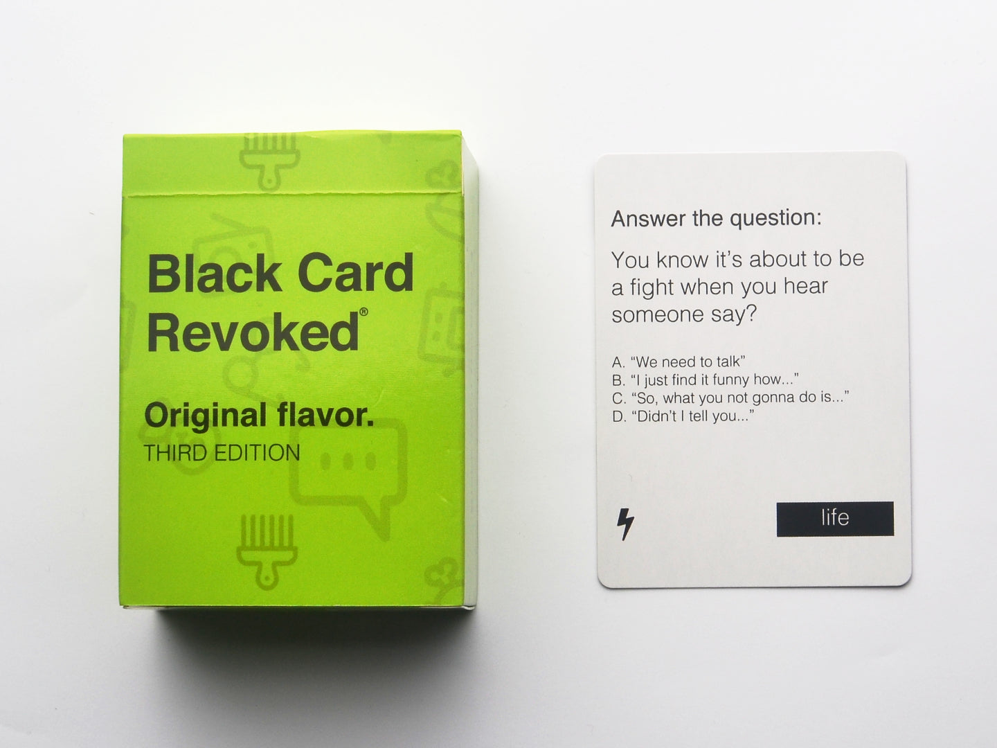 Picture of Black Card Revoked game and cards